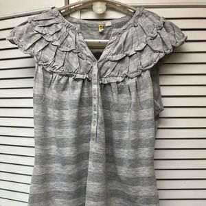 Anthropologie grey striped tank top